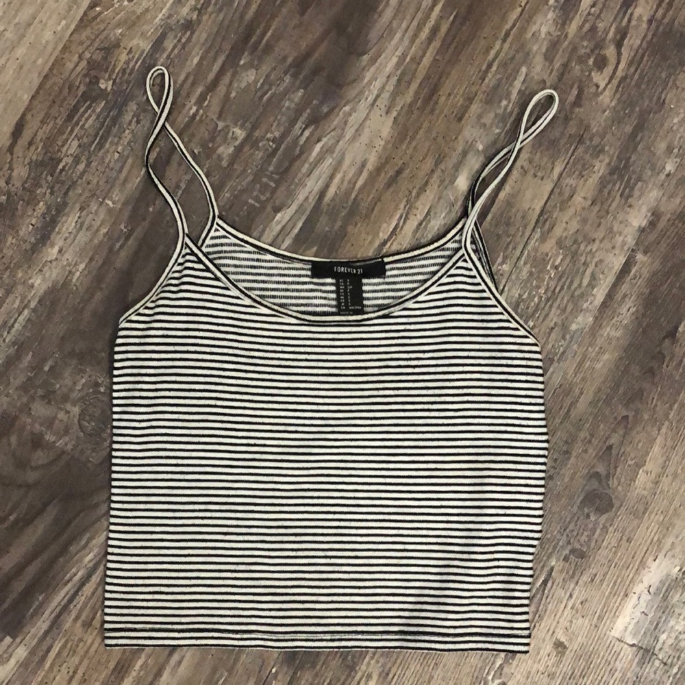 Forever 21 Cropped Striped Tank Top